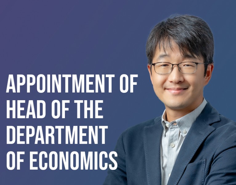 Prof. Wooyoung Lim has been appointed the Head of the Department of Economics
